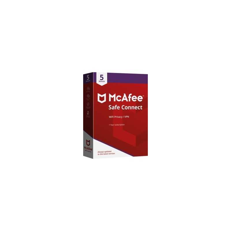 MCAFEE SAFE CONNECT VPN PREMIUM 5 DEVICES 1 YEAR|www.softzone.eu