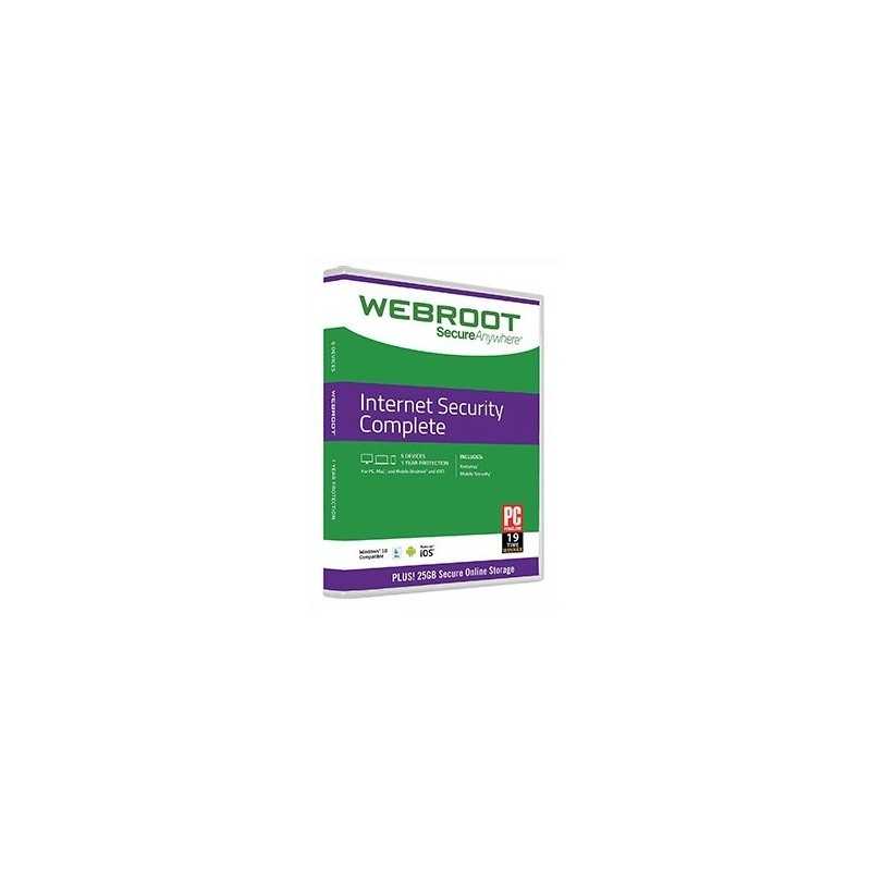 WEBROOT SECUREANYWHERE INTERNET SECURITY COMPLETE 5 DEVICES 1 YEAR|www.softzone.eu